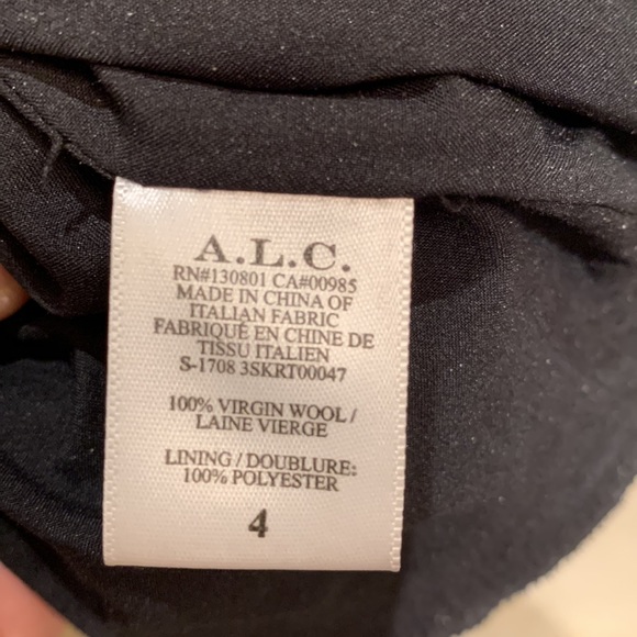 ALC midi skirt. Checkered black and olive green colour - Picture 8 of 8